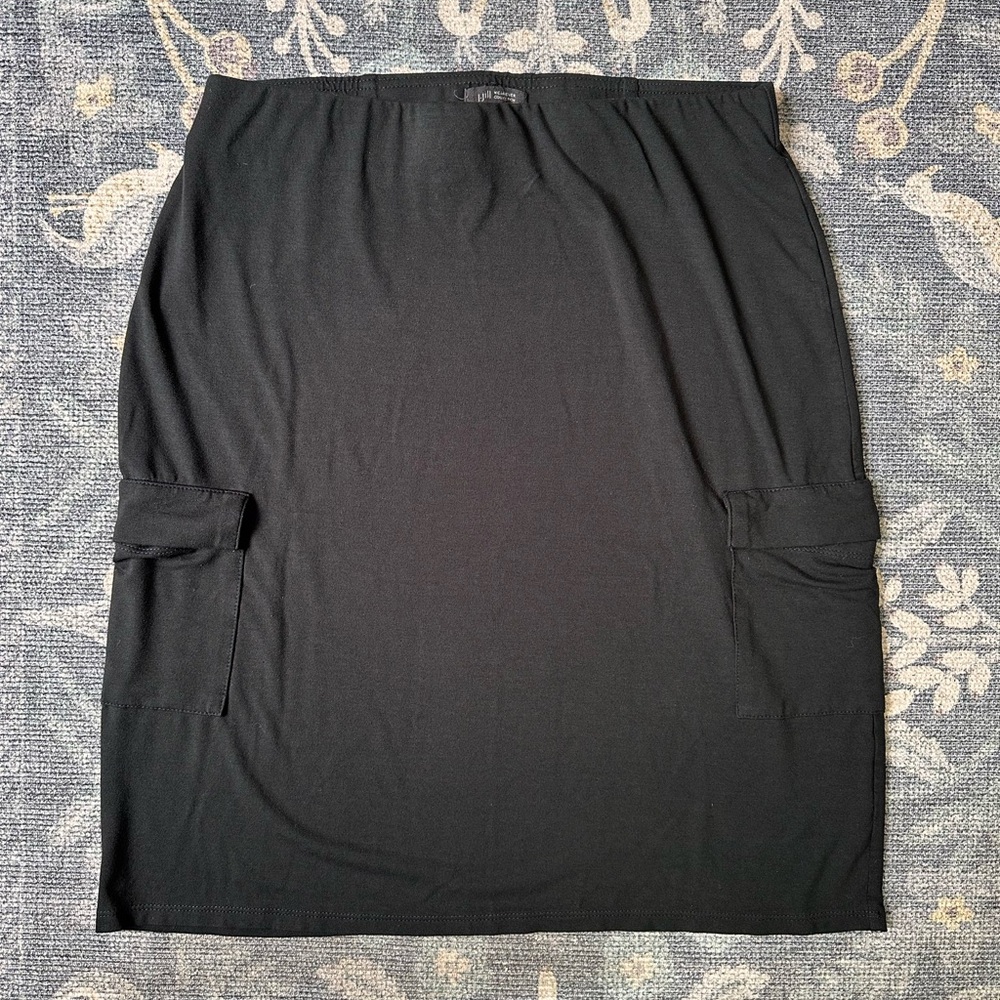 J. Jill Weaver Collection Black Stretch Pencil Skirt with cargo pockets